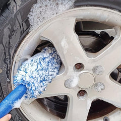 Long Handle Tire Brush for Car Cleaning Plush Tire Hub Brush