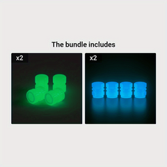 4pcs Motorcycle Tire Valve Caps Luminous Valve Cores