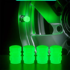 4pcs Motorcycle Tire Valve Caps Luminous Valve Cores