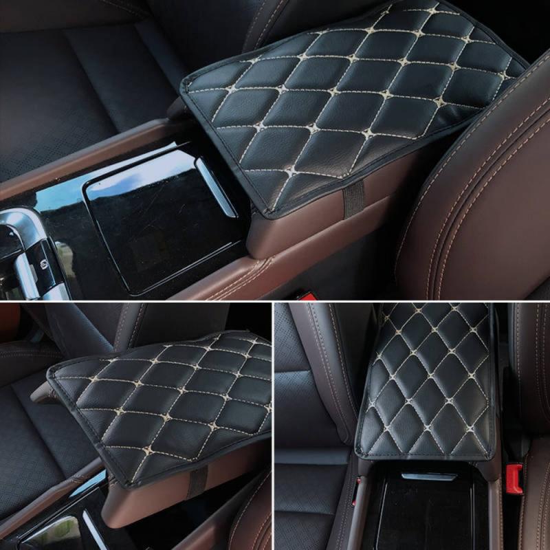 Universal PU Leather Car Armrest Cover Console Box Mat