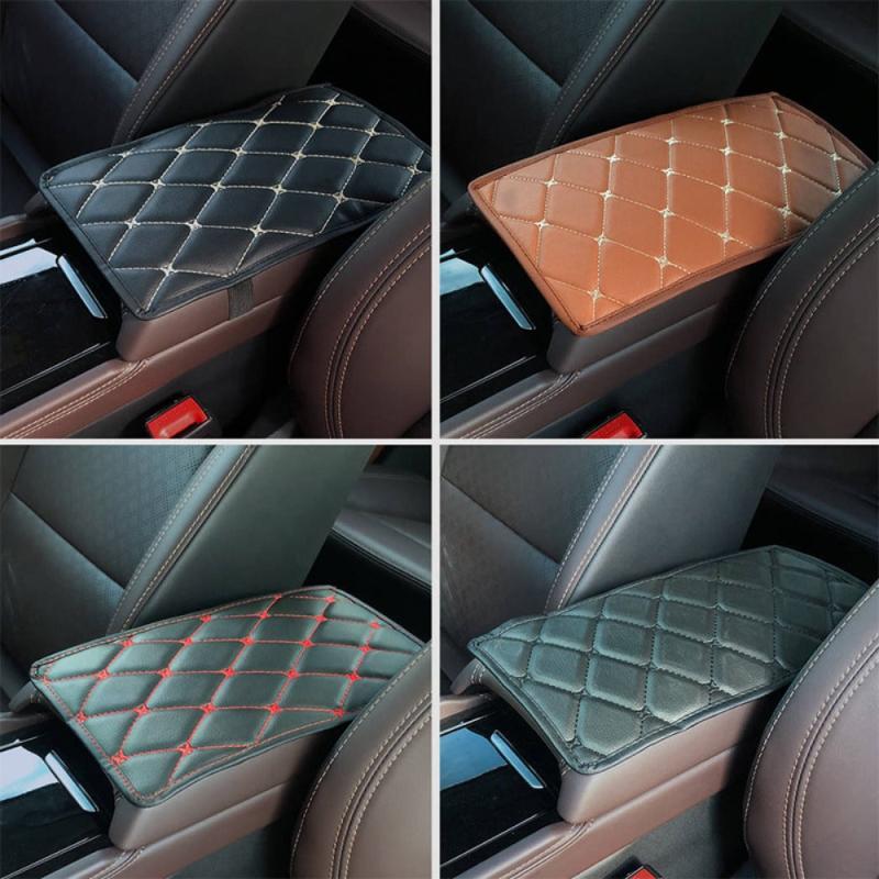 Universal PU Leather Car Armrest Cover Console Box Mat
