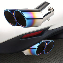 Car Universal Roasted Style Double Tube Muffler Stainless Steel