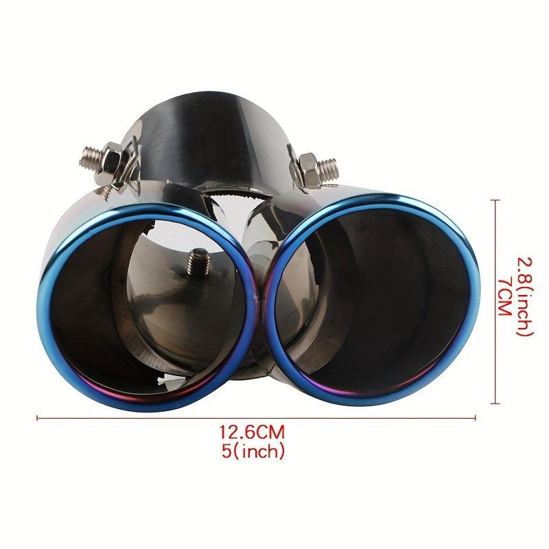 Car Universal Roasted Style Double Tube Muffler Stainless Steel