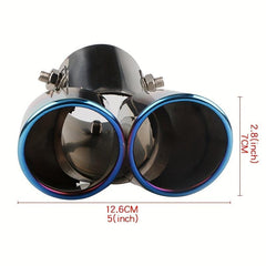 Car Universal Roasted Style Double Tube Muffler Stainless Steel