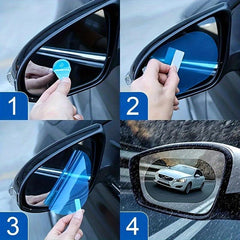 2pcs Car Mirror Rainproof Film Waterproof Fog Dazzling Rearview Mirror