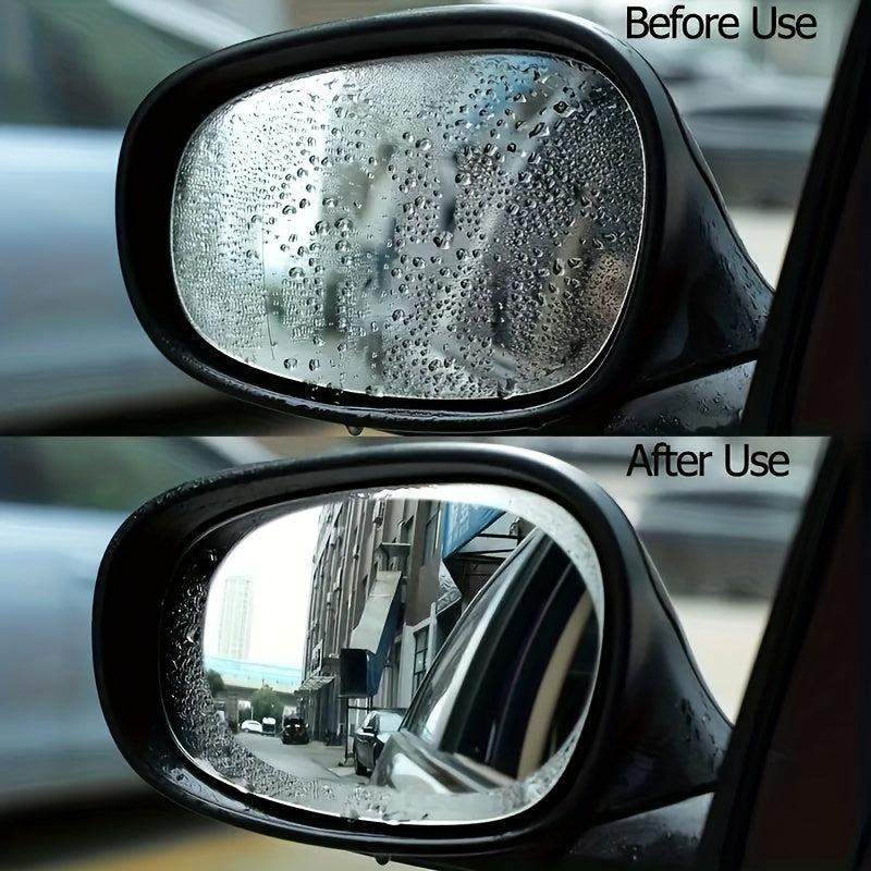 2pcs Car Mirror Rainproof Film Waterproof Fog Dazzling Rearview Mirror
