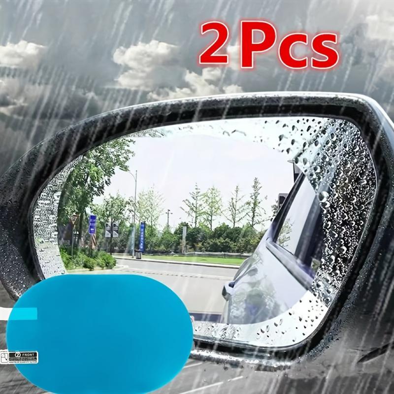 2pcs Car Mirror Rainproof Film Waterproof Fog Dazzling Rearview Mirror