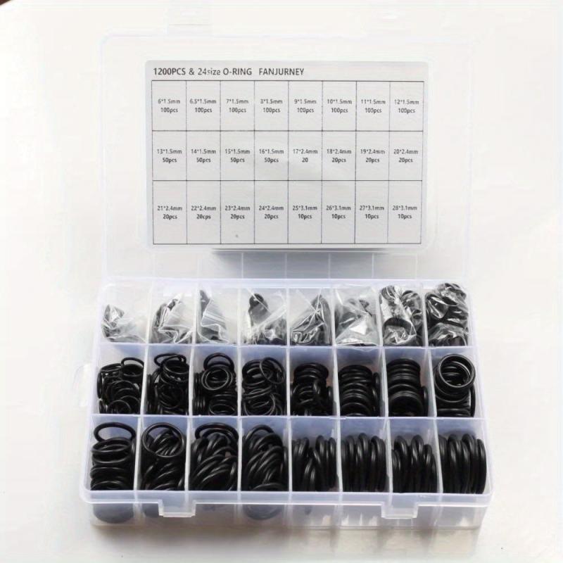 Rubber O Ring Assortment Kit 1200pcs 24 Sizes Sealing Gaskets