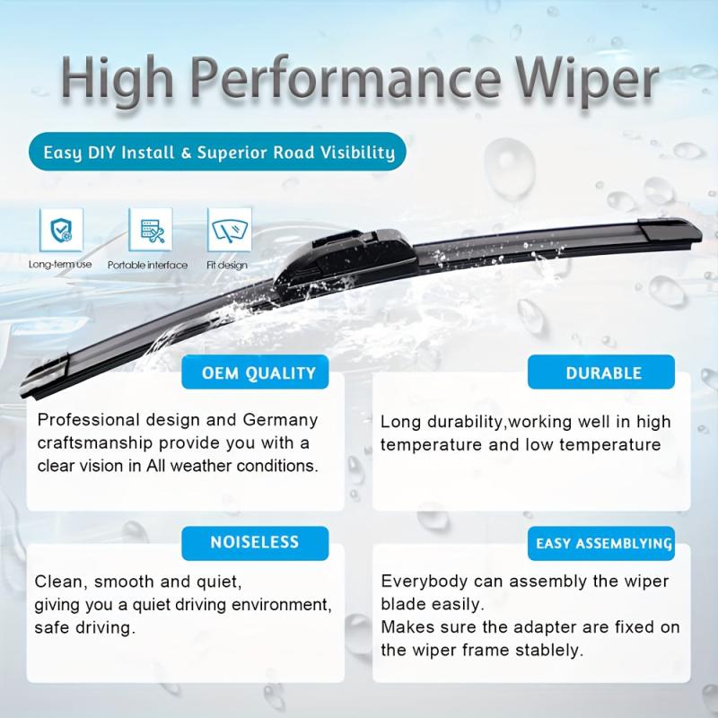 Car Wiper Blade Universal U J Hook Type 12 14 16 17 18 19 20 21 22 24 26