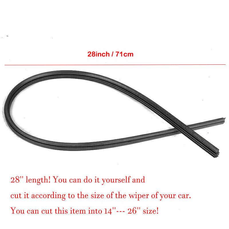4pcs 28in 6mm Car Rubber Windshield Wiper Blade Refill