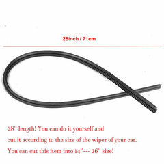 4pcs 28in 6mm Car Rubber Windshield Wiper Blade Refill
