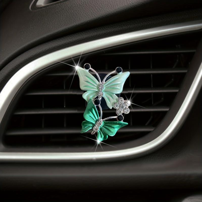 Stainless Steel Double Butterfly Air Conditioner Outlet Clip Car Styling
