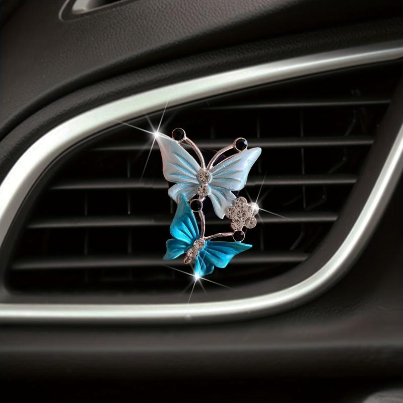 Stainless Steel Double Butterfly Air Conditioner Outlet Clip Car Styling