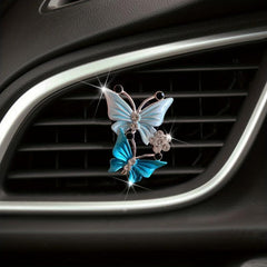 Stainless Steel Double Butterfly Air Conditioner Outlet Clip Car Styling