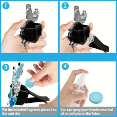 Stainless Steel Double Butterfly Air Conditioner Outlet Clip Car Styling