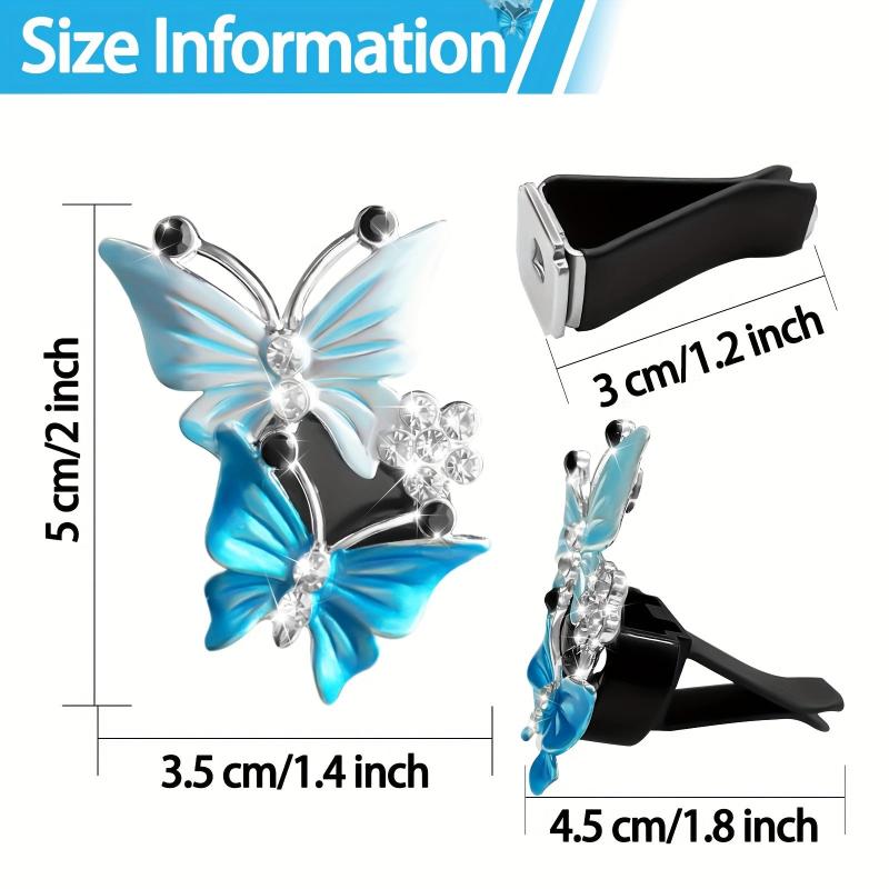 Stainless Steel Double Butterfly Air Conditioner Outlet Clip Car Styling