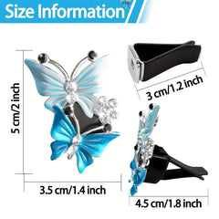 Stainless Steel Double Butterfly Air Conditioner Outlet Clip Car Styling