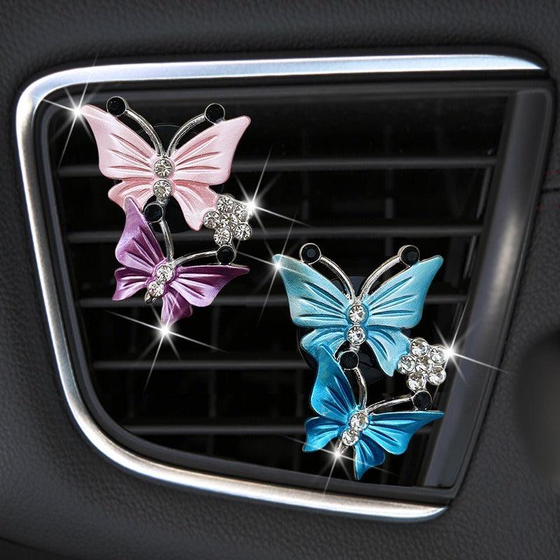 Stainless Steel Double Butterfly Air Conditioner Outlet Clip Car Styling