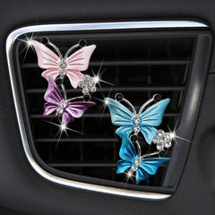 Stainless Steel Double Butterfly Air Conditioner Outlet Clip Car Styling