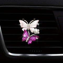 Stainless Steel Double Butterfly Air Conditioner Outlet Clip Car Styling