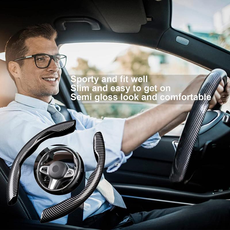 Enhance Your Drive With Non Slip Carbon Fiber Steering Wheel Cover