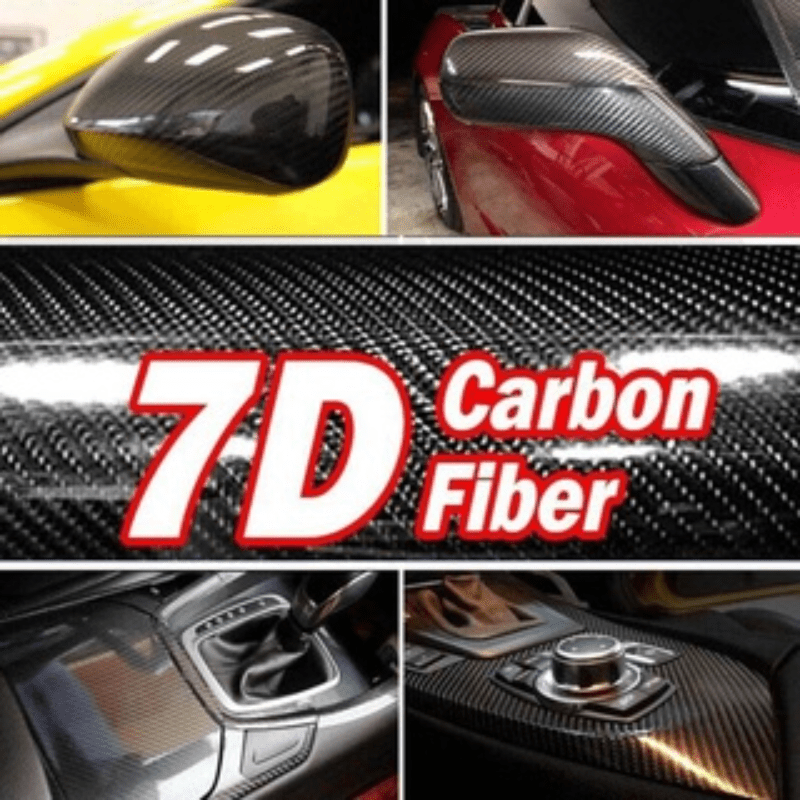 7D Carbon Fiber Sticker Waterproof Glossy Vinyl Roll Motorcycle Decal