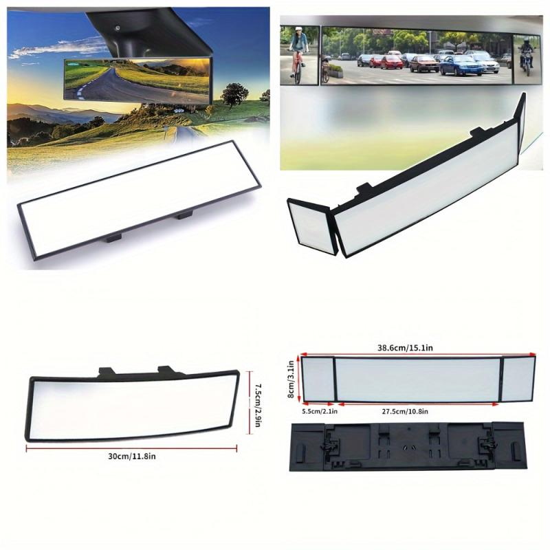 1pc Car Interior Reverse Mirror Wide Angle Curved Flat Mirror