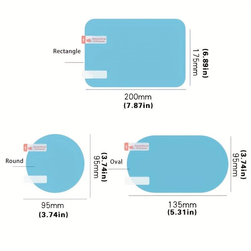 2pcs Car Waterproof Film Anti Rain Mirror Film