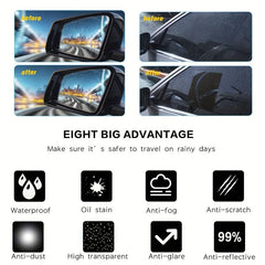2pcs Car Waterproof Film Anti Rain Mirror Film