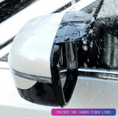 2PCS Carbon Fiber Rearview Mirror Rain Visor Guard