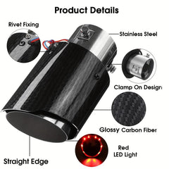 Carbon Fiber Racing Tailpipe Light 2.5 inch Intake Elbow