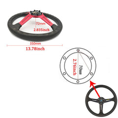 Universal 13 78in Steering Wheel Classic Drift Racing Steering Wheel