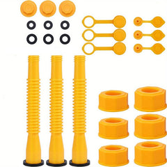 Gas Can Spout Replacement Nozzle Kit w/Flexible Nozzles, Gasket, Cap, Fuel Vent