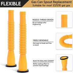 Gas Can Spout Replacement Nozzle Kit w/Flexible Nozzles, Gasket, Cap, Fuel Vent
