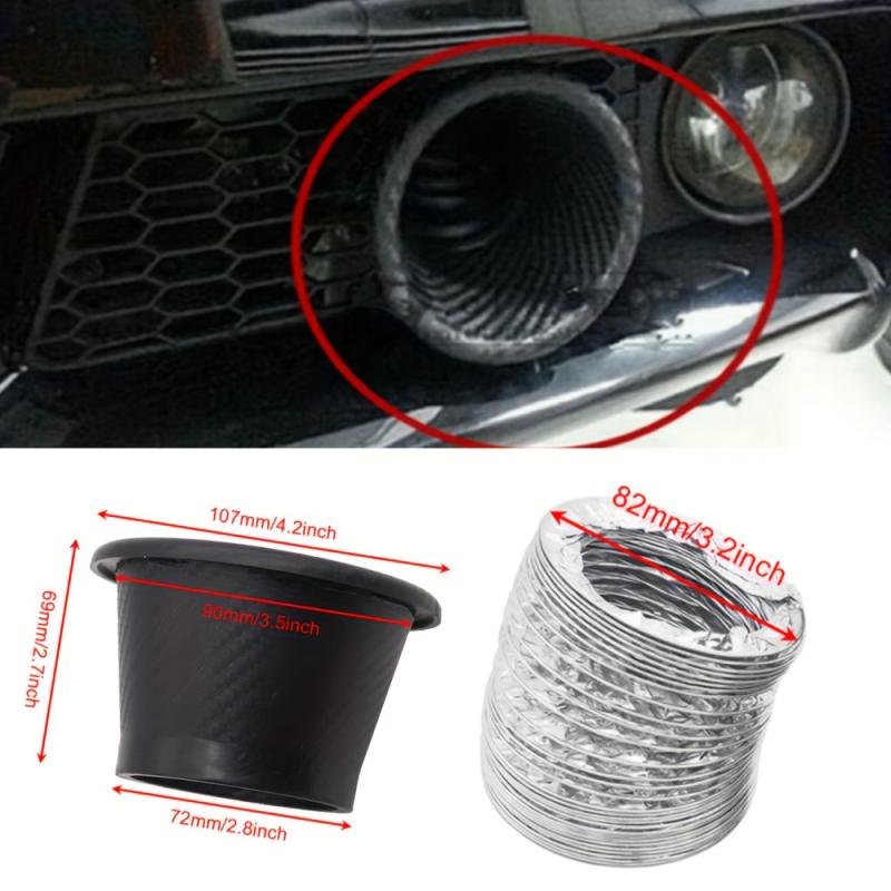 1pc Car Front Bumper Intake Air Turbo Inlet Kit Carbon Fiber Look