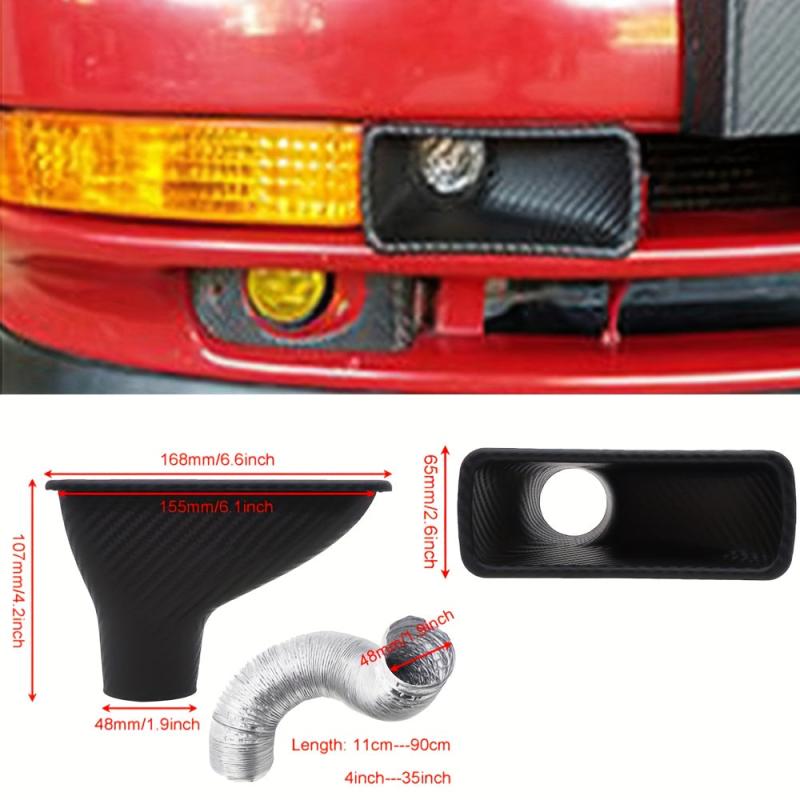 1pc Car Front Bumper Intake Air Turbo Inlet Kit Carbon Fiber Look
