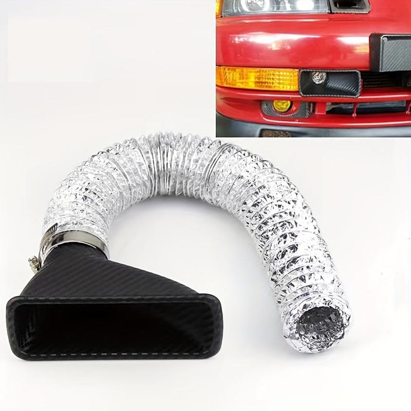 Car Front Bumper Air Intake Pipe Kit ABS Turbine Inlet Carbon Fiber Look