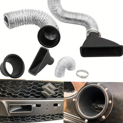Car Front Bumper Air Intake Pipe Kit ABS Turbine Inlet Carbon Fiber Look