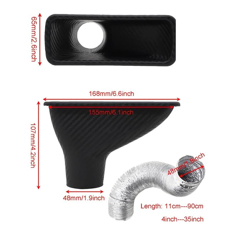 Universal Front Bumper Air Intake Turbo Turbine Inlet Pipe Funnel Kit