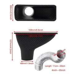 Universal Front Bumper Air Intake Turbo Turbine Inlet Pipe Funnel Kit