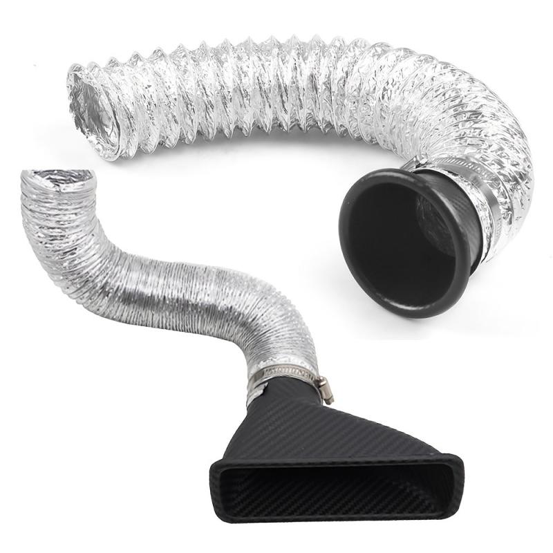 Universal Front Bumper Air Intake Turbo Turbine Inlet Pipe Funnel Kit