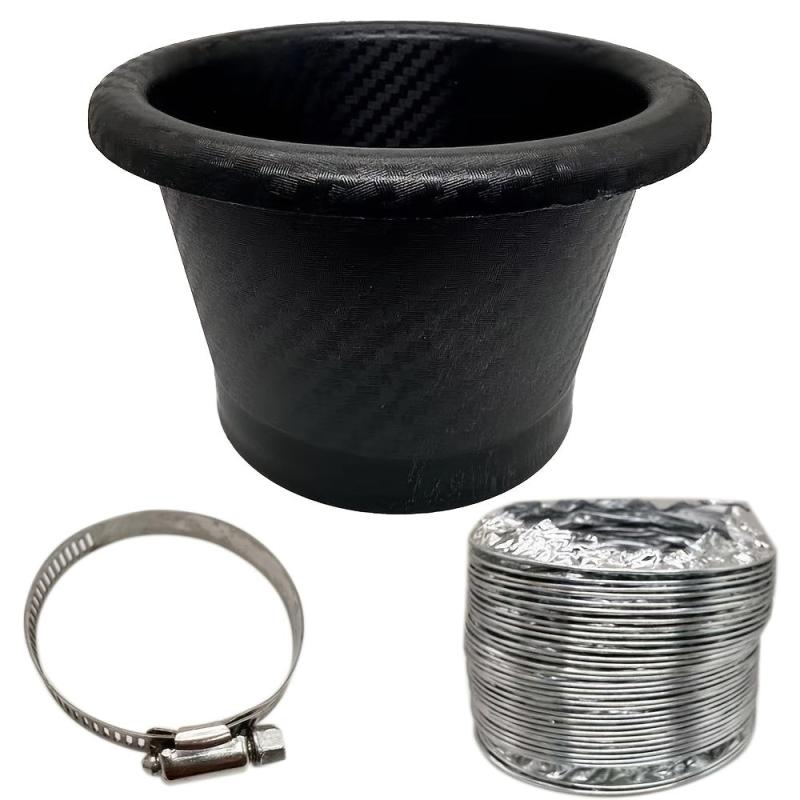 Universal Front Bumper Air Intake Turbo Turbine Inlet Pipe Funnel Kit