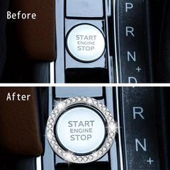 Crystal Double Rhinestone Car Engine Start Stop Decoration Rings