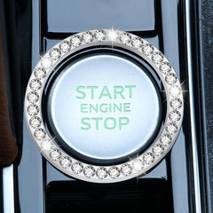 Crystal Double Rhinestone Car Engine Start Stop Decoration Rings
