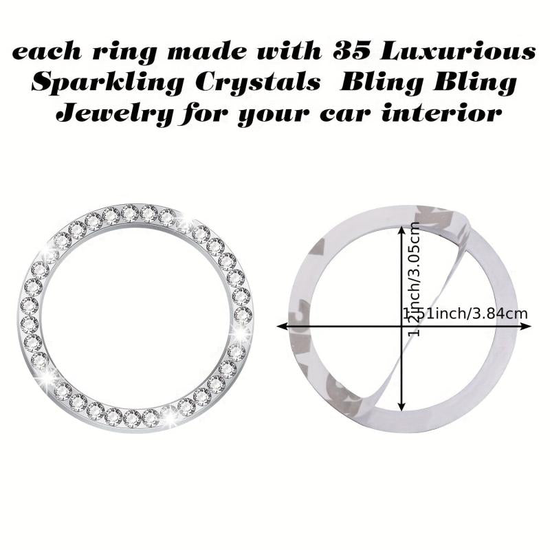 Crystal Double Rhinestone Car Engine Start Stop Decoration Rings