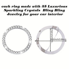 Crystal Double Rhinestone Car Engine Start Stop Decoration Rings