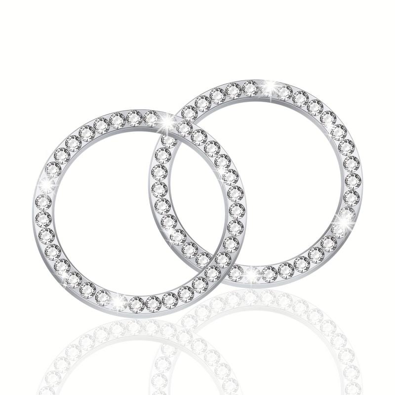 Crystal Double Rhinestone Car Engine Start Stop Decoration Rings