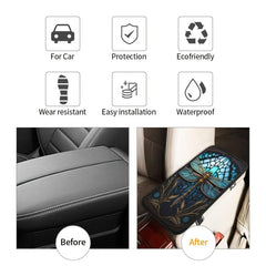 Dragonfly Car Armrest Cover Soft Cushion Handrail Box Universal Decoration