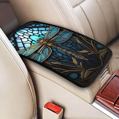 Dragonfly Car Armrest Cover Soft Cushion Handrail Box Universal Decoration