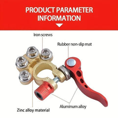 2pcs Brass Car Terminal Connectors 4 Way Quick Release Disconnect Heavy Duty